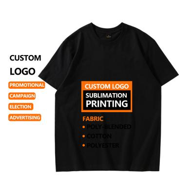 China Breathable Promotional Campaign Election Advertising New Customized Sublimation T-shirts Short Sleeve Cotton / Polyester Men's T-shirt for sale