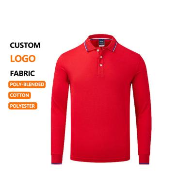 China 2023 Wholesale Sublimation Men's Wholesale Breathable T-shirt Men's Custom Golf Logo Printing Embroidery Long Sleeve Work Polo Shirt for sale