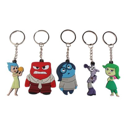 China One-stop printing custom promotional rubber metal cartoon character logo gift shopping key chain for sale