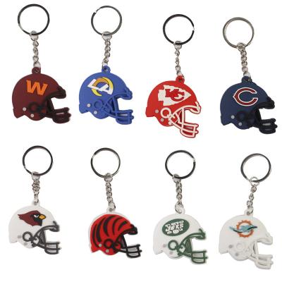 China Wholesale Custom Promotional Soft Rubber Rugby Hat Metal PVC Gift OEM ODM Print Key Chain for sale