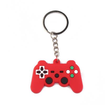 China Custom creative promotional PVC soft rubber metal shape gamepad gift logo key chain for sale