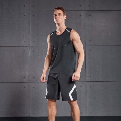 China Breathable Hot Selling Customized Mens Tracksuits Sportswear High Quality Mens Running Jogging Shorts And Tank Top Two Piece Suit for sale