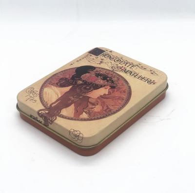 China Custom Printing Vintage Tinplate Rectangular Aluminum Chocolate Tin Box Wholesale for sale