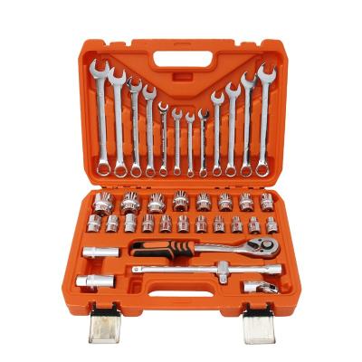 China Hot Selling Multi Professional Mechanic Household 44pcs Car Repair Garage Workshop Wrench Hand Construction Tool Kit Kit Box for sale