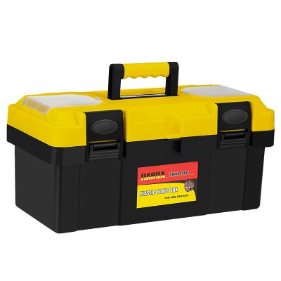 China New 18 Inch Thicker Plastic Tool Box Plastic Tool Box With Small Tray And Organizers Including Three Parts Removable Tool Boxes for sale