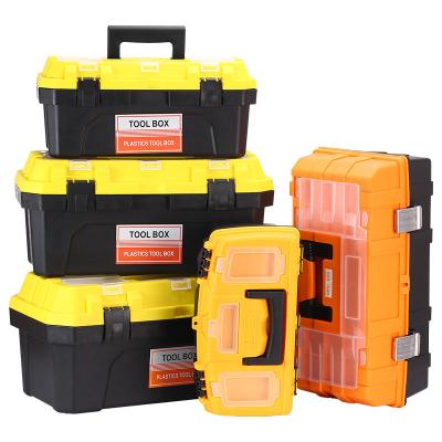 China Plastic Convenient Portable Storage Heavy Duty Plastic Tool Box With Removable Tool Tray for sale