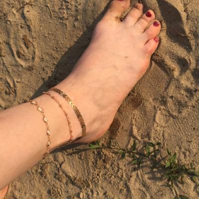 China 4 PCS CLASSIC Silver Plated Thin Beach Tennis Chain Anklets/Girls Foot Fashion Anklet Set for sale