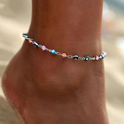 China CLASSIC Jewelry Anklets For Women Foot Accessories Jewelry Dangle Crystal Anklet Colorful Evil Eye Anklet Chain for sale