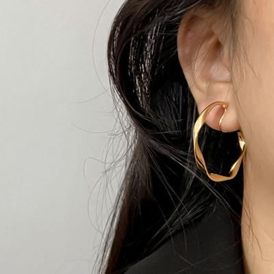 China Retro Metal Punk Minimalist Geometric Dangle Earrings Top Irregular Hoop Earrings for sale