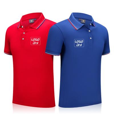 China Hot-selling logo lapel sleeve casual Anti-wrinkle solid color polo shirt unisex short sleeve custom work clothes men's golf for sale