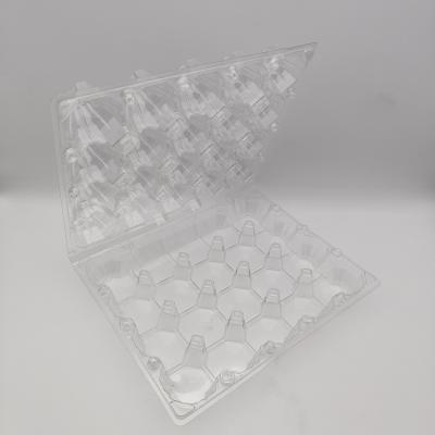 China Custom PVC Clear Recyclable Plastic Egg Tray Packaging 30 Holes Disposable Blister Quail and Duck Egg Tray for sale