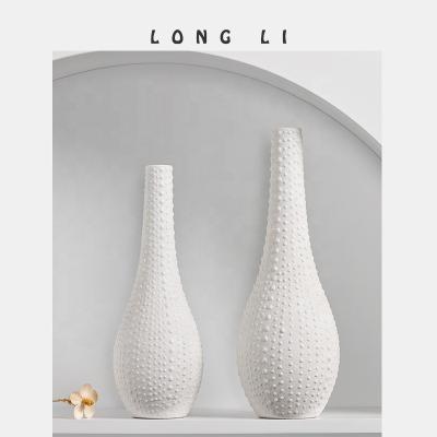 China Art Deco Longli Vase Yu Wind Ornament Creative Home Office Living Room Decoration Ceramic Insulated Flower Dry Flower for sale