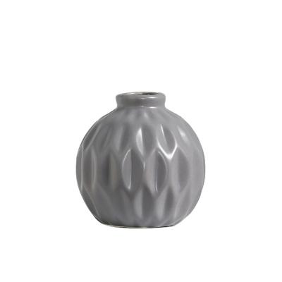 China Japandi Geometric Design Modern Decorative Bud Vases Colorful Round Ceramic Vases for Table Home Decor for sale