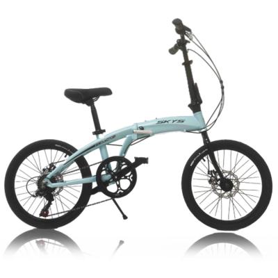 China SKYS 20inch Cycle Bike Aluminum Alloy Street Leisure ODM 20 Folding Bike OEM 6 Speed ​​50 Men's Steel Blue Bike for sale