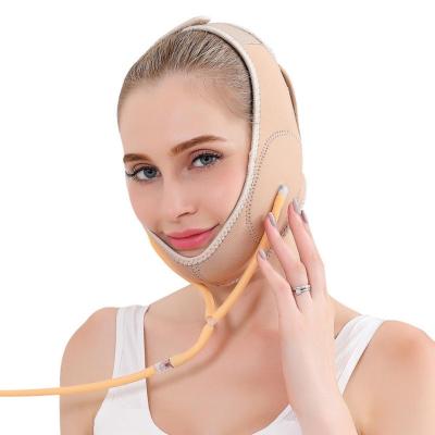 China Blood Vessels Removal Face-lifting Small V Face Pressure Push Up Training Muscle Firming Pattern Thining Double Face Bandage for sale