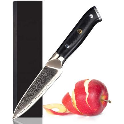 China Sustainable Classic 3.5 Inch Paring Knife, Japanese Damascus Knife Sharp Steel Fruit Knife For Peeling for sale