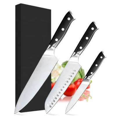 China Viable premium quality high carbon German kitchen knives set viable steel-5CR15MOV, forged chek 3pcs knife set for sale