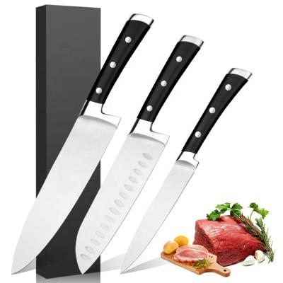 China Real Viable Professional Forged Knife Set 3 Pieces Kitchen Chef German Steel Knife Set for sale