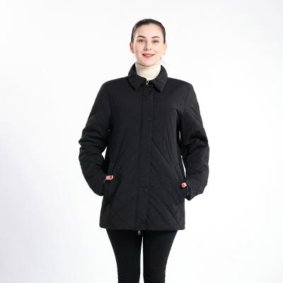 China Best Selling Best Price Waterproof Hot Sale Pure Color Women's Quilted Cotton Padded Coat Long Jacket for sale