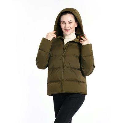 China Waterproof Plus Popular Hot Selling Custom Made Women Winter Light Khaki Feather Down Jacket for sale