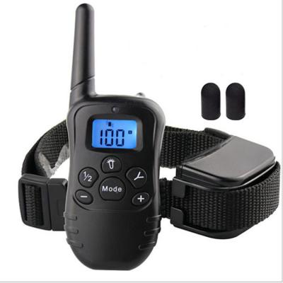 China Electric Lightweight Humanitarian Training Collar Harmless Bark Discharge Vibration Sound Signal LED Dog Training Collar Rechargeable Remote Control for sale