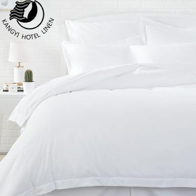 China Hotel Nondisposable Five Star Linens Wholesale 100% Cotton Bed Sheet For Hotel Bedding Set for sale