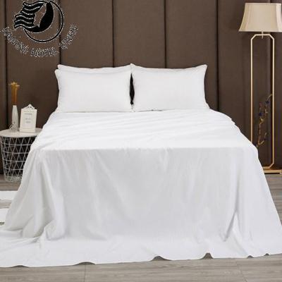 China Hotel Nondisposable White Hospital Fabric 100% Cotton Bed Linen Cotton Bedding Sets Accept Customized Logo for sale