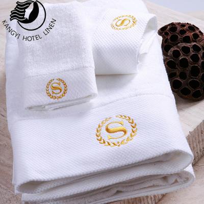 China Bath Logo Terry Luxury Hotel Towels White 100 Customized QUICK DRY Embroidered Cotton for sale