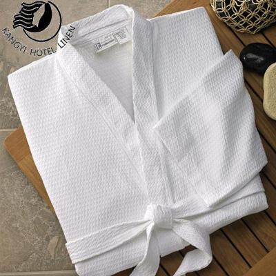 China Hot Selling White Bathrobe Hotel Collection Waffle Spa Hotel100% Cotton Unisex Plus Size White Bathrobe for sale