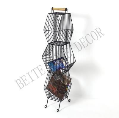 China Morden Product Hot Selling Black Metal Frame Storage Rack for sale