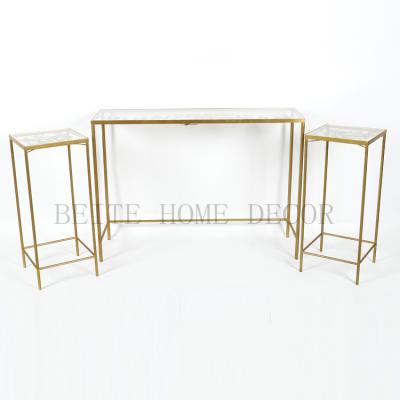 China Modern Home Decor Luxury Side Table With Glass Top And Cut Out Butterfly for sale