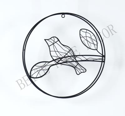 China Art Decor New Design Metal Wire Bird Around Art Decor Wall Frame for sale