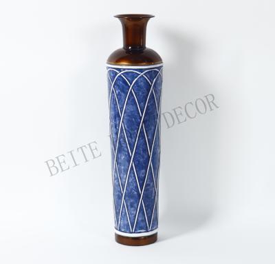 China Art Decor New Original Modern Luxury Blue Home Decor Ombre Flower Vase for sale