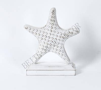 China Trendy Storage Accessories Pieces MDF Carving Design Starfish Table Top Decor For Living Room for sale