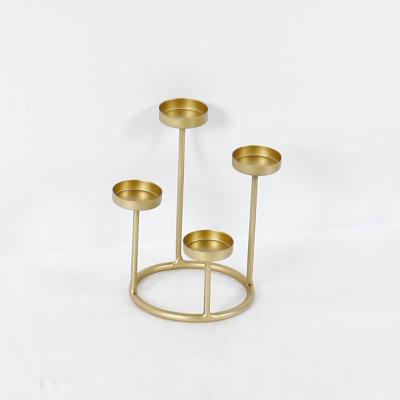 China Wholesale Price Gold Metal Indoor Home Decorative Candle Holder for sale