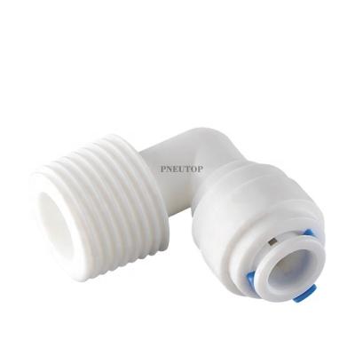 China Easy Installation Quick Fitting Water System Fittings Push Fit Connector For RO Water System Quick Connect Fittings Elbow for sale