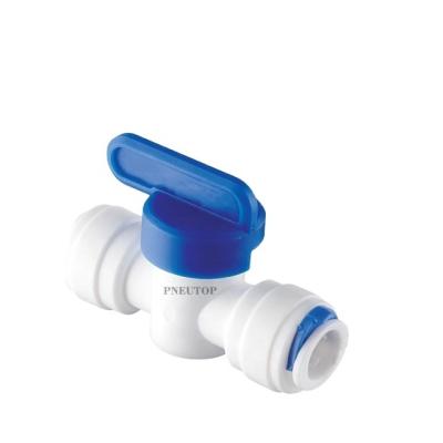 China Auto Control Pipe Fittings Union Connector Plastic Straight Water Filter Ball Valve For RO System for sale