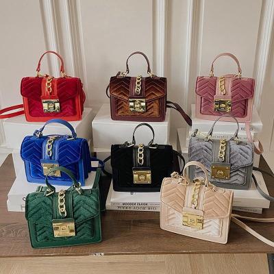 China Fashion Designer 2021 Crossbody Handbags Famous Brands Velvet Ladies Handbags Women Purses and Handbags for Women Luxury for sale