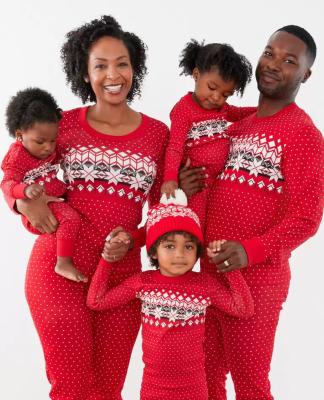 China Wholesale Thermal Dot Print Plus Size Long New Arrivals 2021 Family Christmas Pajamas Winter Sheath Matching Christmas Pajamas For Family for sale