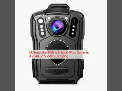 4K Resolution IP68 Wifi Body-Worn Cameras H.264/H.265 Video Encoding