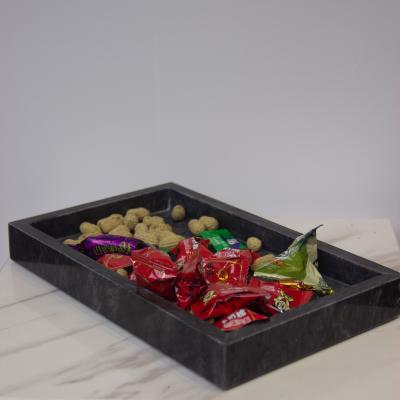 China Rectangular Storage Tray Marble Serving Tray New Square Tray 100% Natural Marble Stone for sale