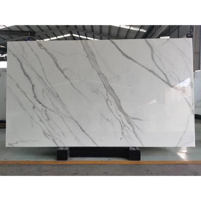 China Calacatta Glass Modern Nano Crystallized Stone Slab for sale