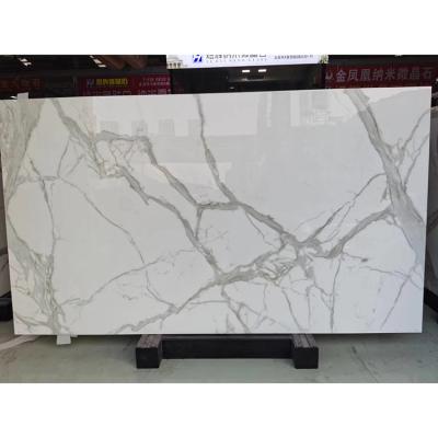 China Modern Calacatta Nano3 Crystallized Glass Slab for sale