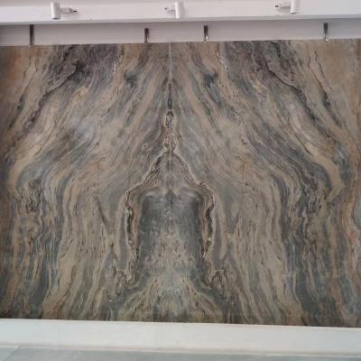 China Green Silkroad Products Price-Natural Quartzite Modern Stone Slabs For Counters for sale