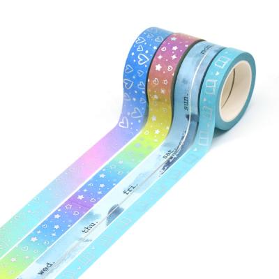 China Waterproof Paper Wrapper Crafts Pantone Color Foil Cmyk Washi Tape Custom Printed Foiled for sale