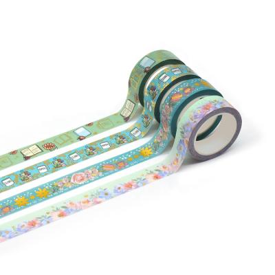 China Waterproof Skin Color Adhesive Single Sided Painters Masking Simply Plain Skinny Foil Washi Tape for sale