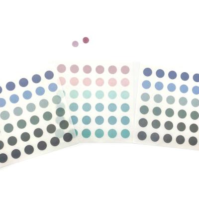 China Purpose Pure Color Waterproof Customized Cutting Round Dot Washi Sticker Flat Sheet for sale