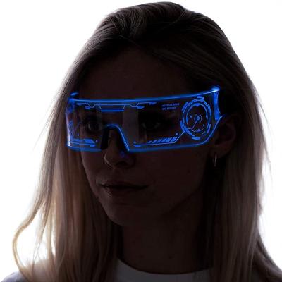 China Fashion Sunglasses Cyberpunk LED Sun Visor Lenses Perfect for Cosplay and Festivals Cybergoth Cyberpunk Glasses for sale