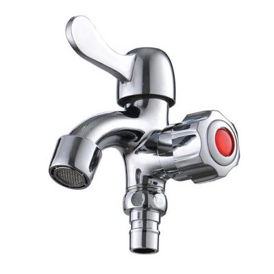 China Thermostatic Faucets Double Head 1 In Two Way Double Handle 2 Wall Water Tap Faucet for sale