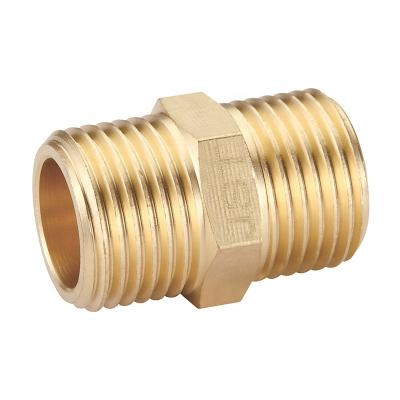 China Pipe Connecting Product Nipple Couplings / Quick Connects / Male Thread Brass Fitting Pipe Fitting for sale